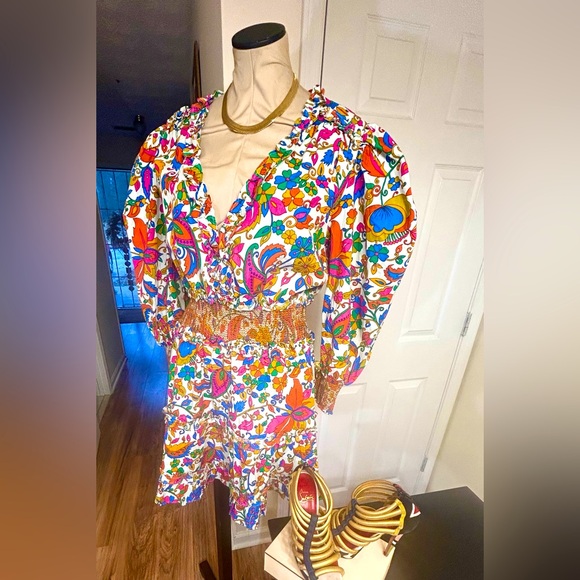 House of Harlow 1960: Nicole Richie Ruffle Balloon Sleeve Dress-NWOT - Picture 3 of 9